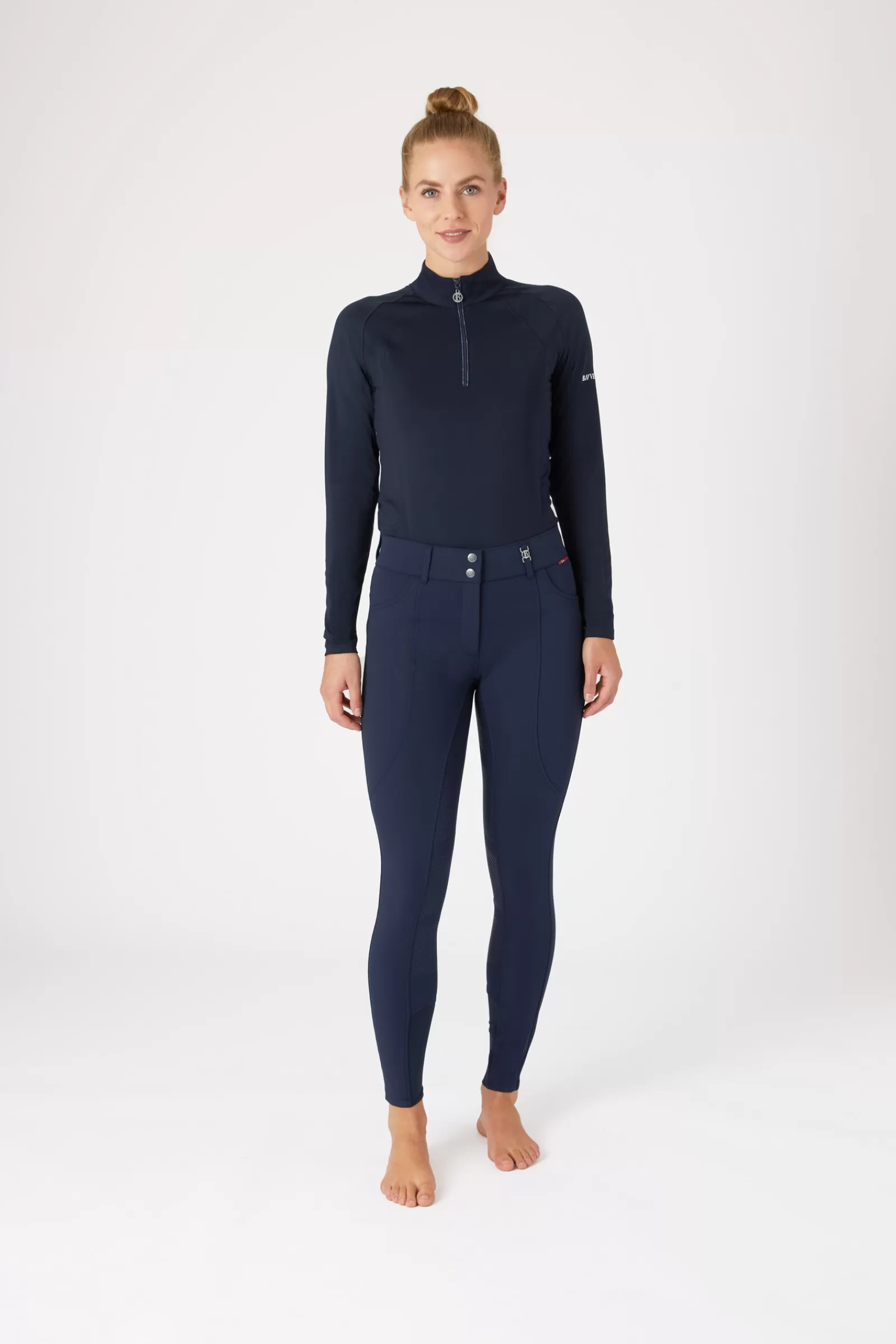Store bvertigo B Vertigo Davina Mid Rise Naisten Ratsastushousut Kokopaikoilla Ja Kannykkataskuilla Dark Navy