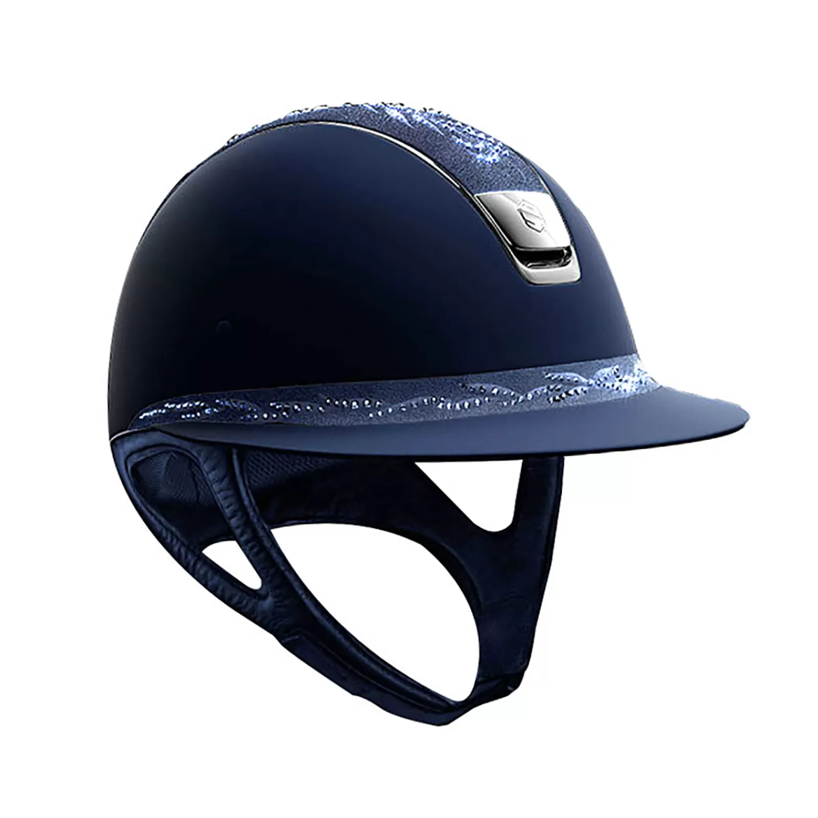 Shop samshield Miss Shield Shadowmatt Flower Swarovski Ratsastuskypara, Black Chrome Visor (Ilman Taytetta) Blue