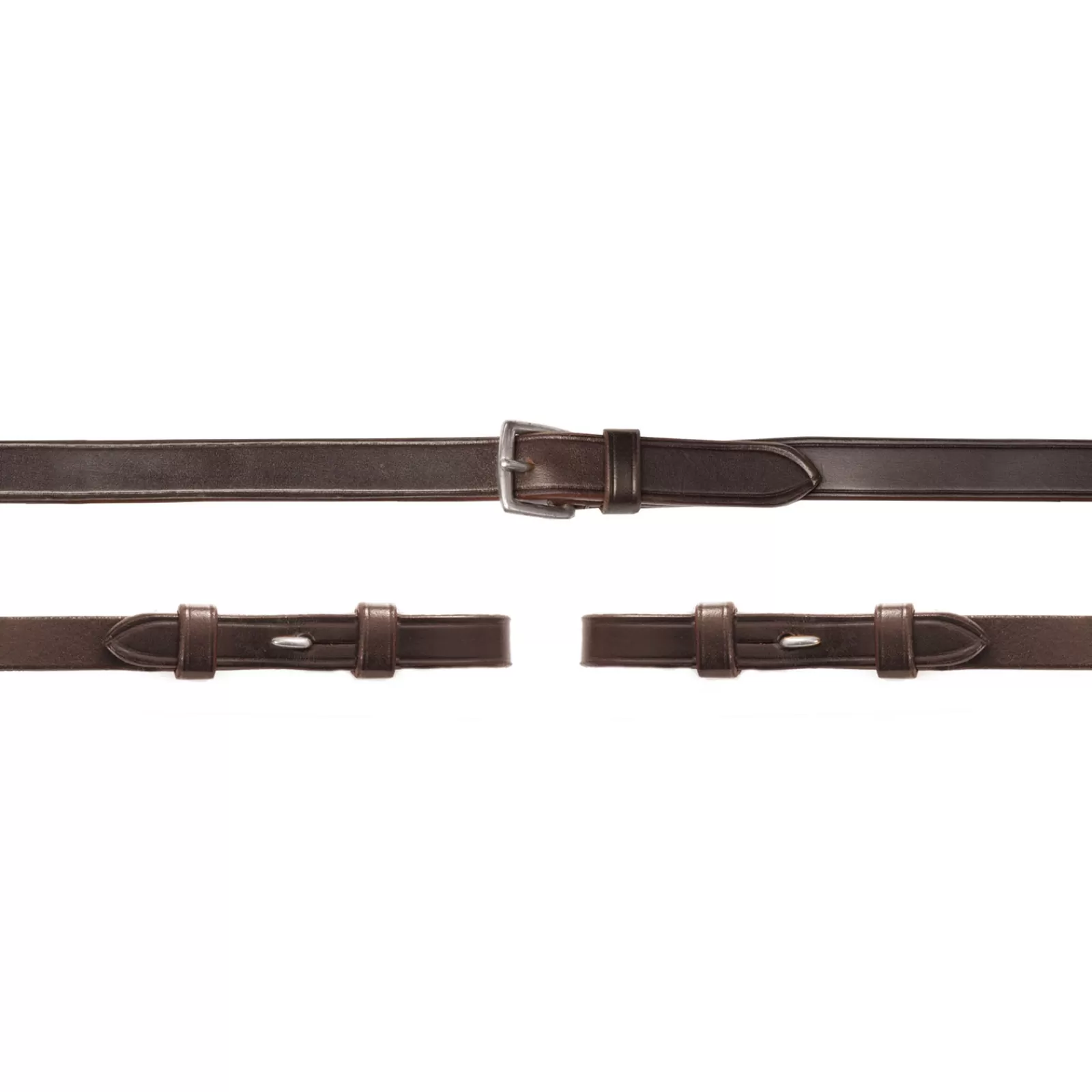 schockemohle Kapeat Nahkaohjat, 13 Mm, Ilman Ohjas- Tai Martingaalistoppareita Dark Brown/Silver Discount